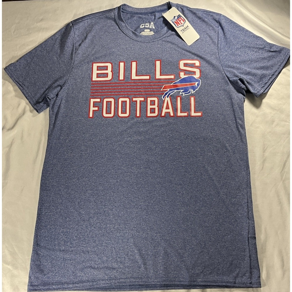 NFL Football Buffalo Bills Graphic Stretchy Shirt Grey/Blue Men's Medium